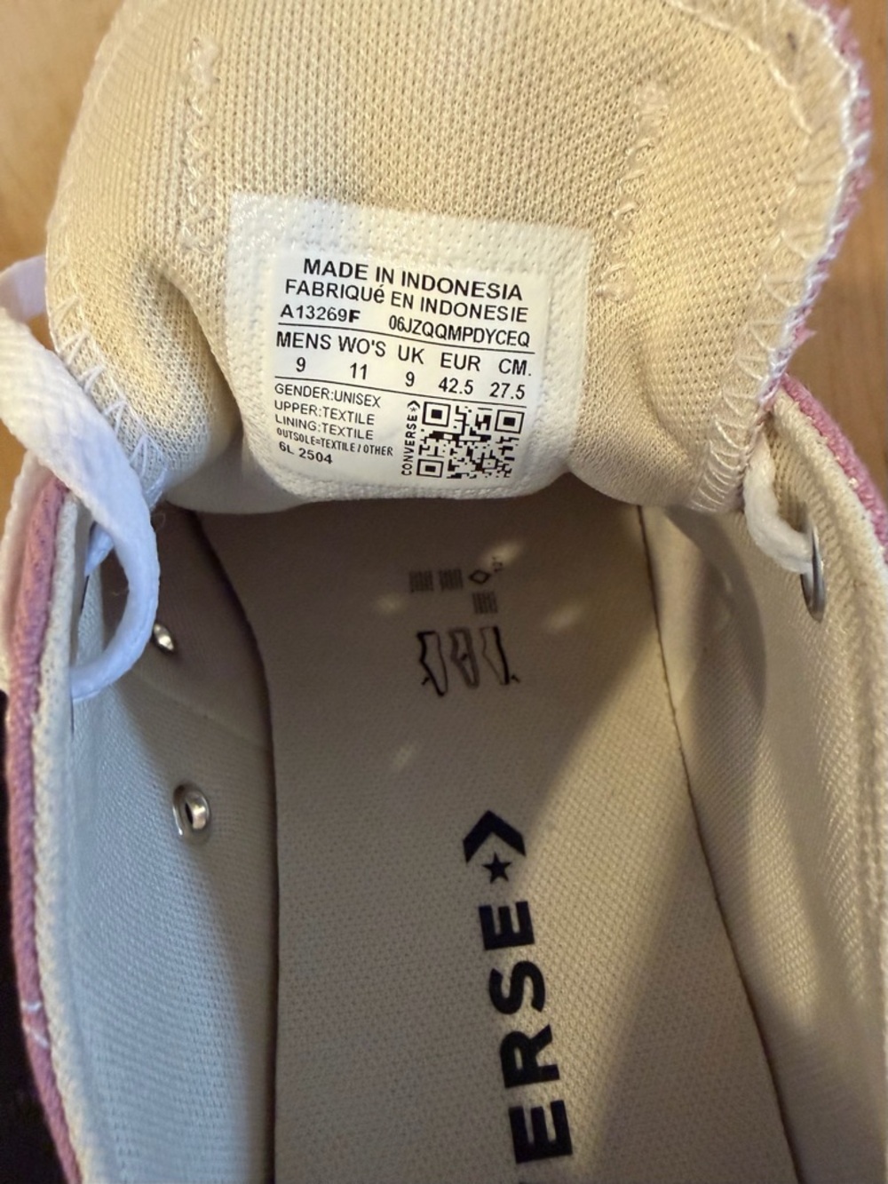 Converse Low Top Canvas Sneakers in Dusty Pink and White - Picture 8 of 8